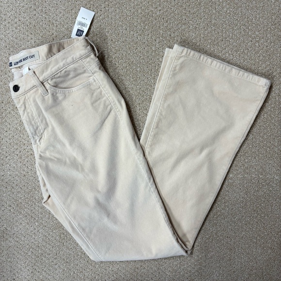 GAP Low Rise Bootcut Suede-Like Pants Cream Size 4R NWT - Picture 5 of 8